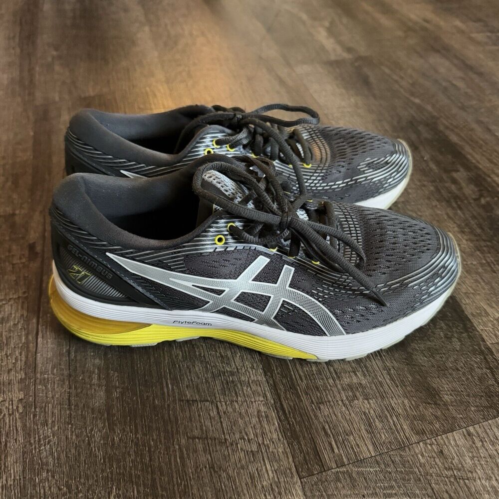 Asics Gel Nimbus Gray Yellow Womans Athletic Shoes Size 9